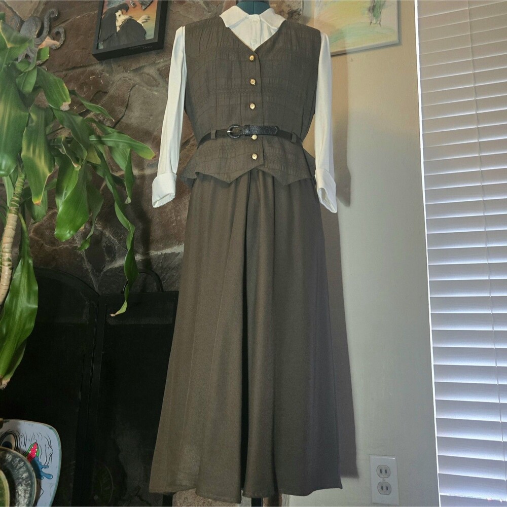 Vintage 80s 2 Piece Bodice Dress by Hampton Dress Co. Academia x Cottagecore